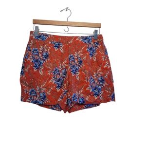 NWT Loft Women's Shorts High Rise Floral Print Zip Side Pockets  Size 2